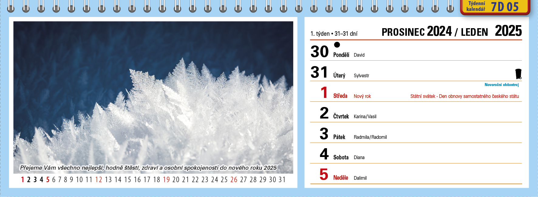 Týdenní kalendář 2025 vzor 7D 05