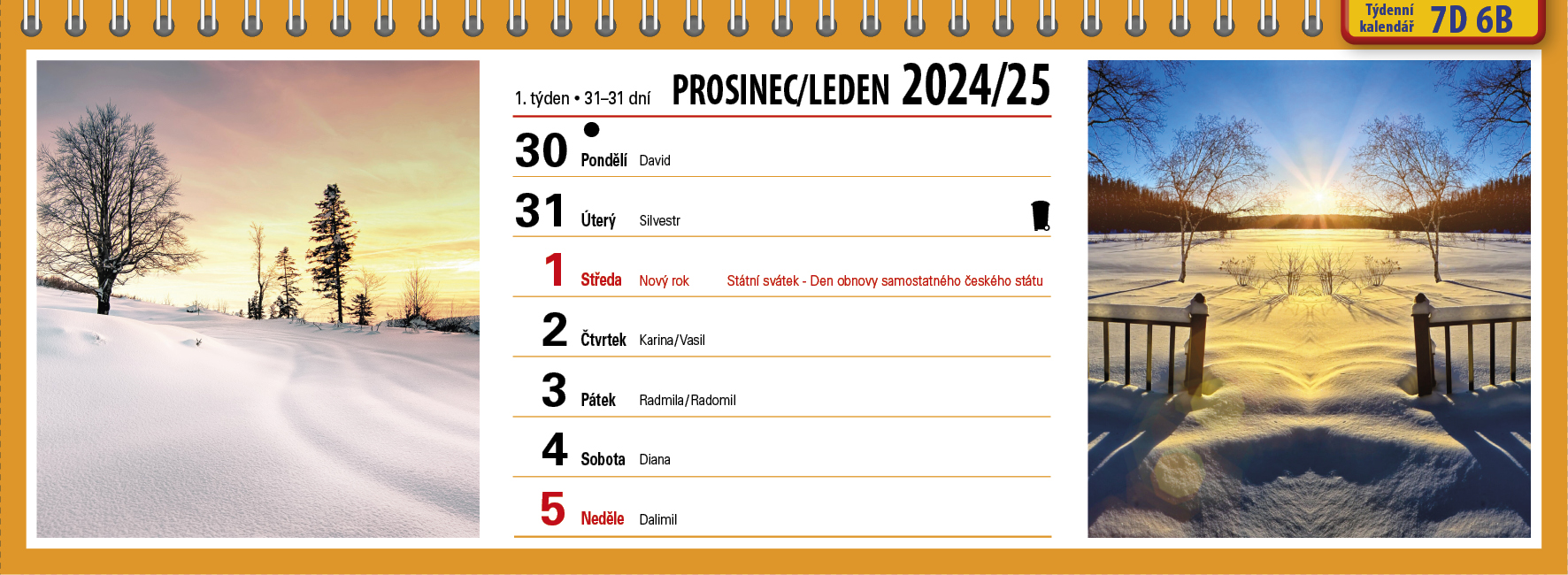 Týdenní kalendář 2025 vzor 7D 06B