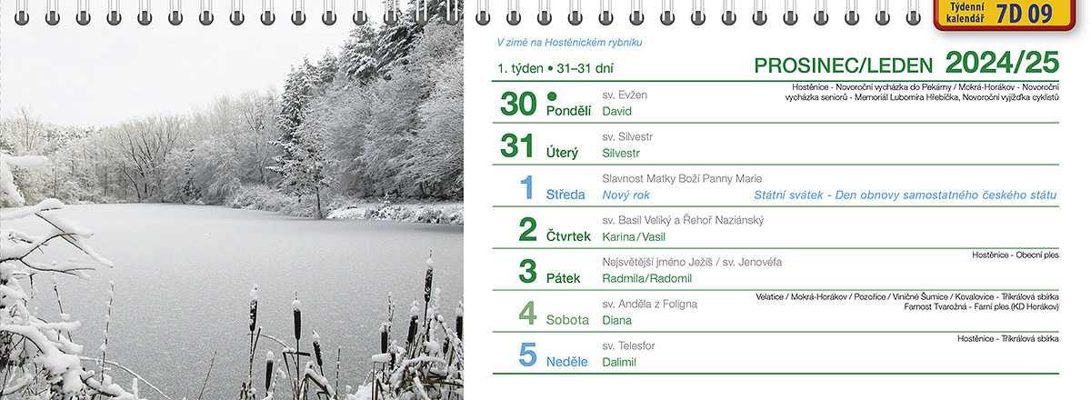 Týdenní kalendář 2025 vzor 7D 09