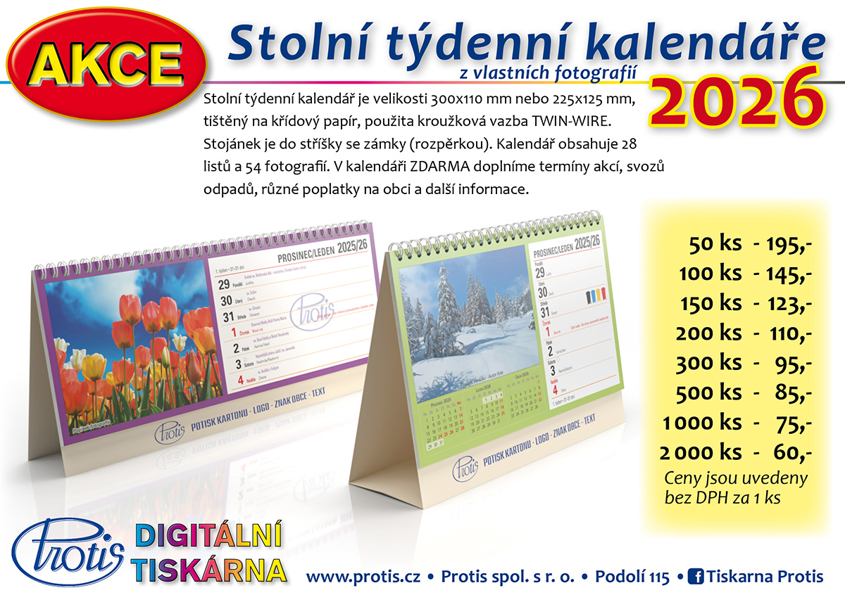 Kalendář stolní týdenní 2025