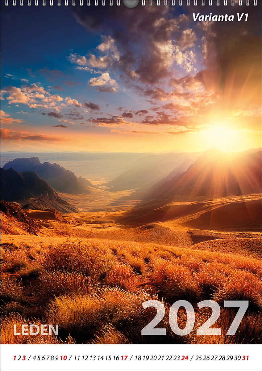 Měsíční kalendář 2027 vzor V01